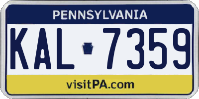 PA license plate KAL7359