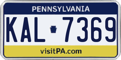 PA license plate KAL7369