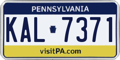 PA license plate KAL7371