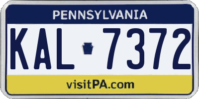 PA license plate KAL7372