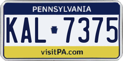 PA license plate KAL7375
