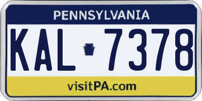 PA license plate KAL7378