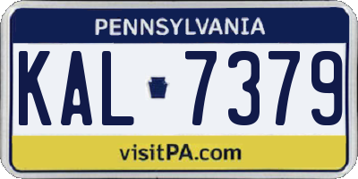 PA license plate KAL7379