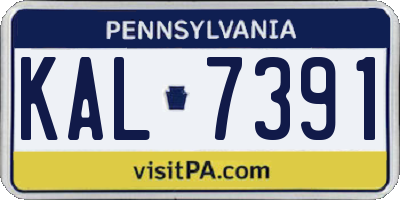 PA license plate KAL7391