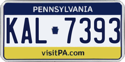 PA license plate KAL7393