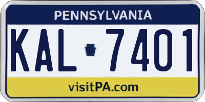 PA license plate KAL7401