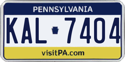 PA license plate KAL7404