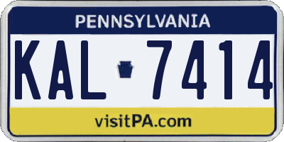 PA license plate KAL7414