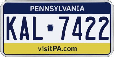 PA license plate KAL7422