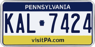 PA license plate KAL7424