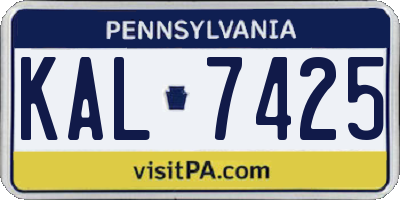 PA license plate KAL7425