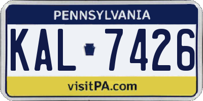 PA license plate KAL7426