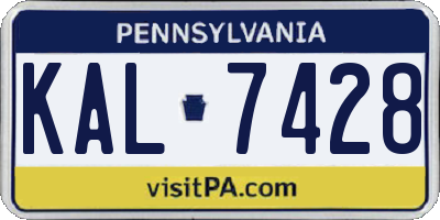 PA license plate KAL7428