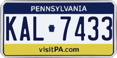 PA license plate KAL7433