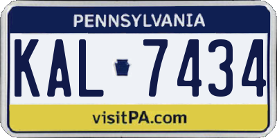 PA license plate KAL7434