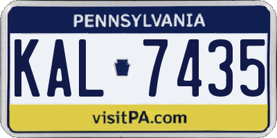 PA license plate KAL7435