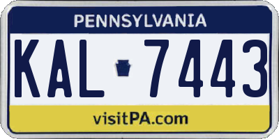PA license plate KAL7443