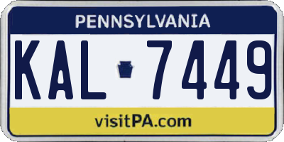 PA license plate KAL7449