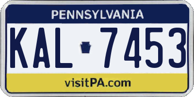 PA license plate KAL7453