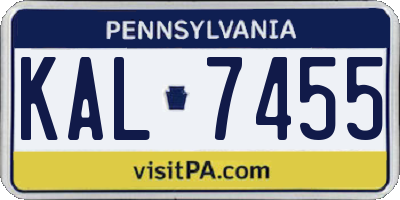 PA license plate KAL7455