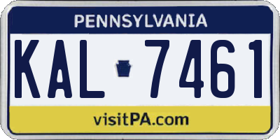 PA license plate KAL7461