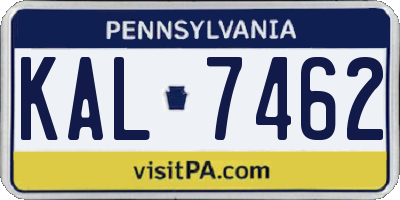 PA license plate KAL7462
