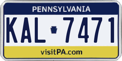 PA license plate KAL7471