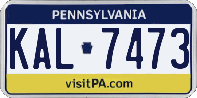 PA license plate KAL7473