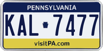 PA license plate KAL7477