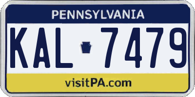 PA license plate KAL7479