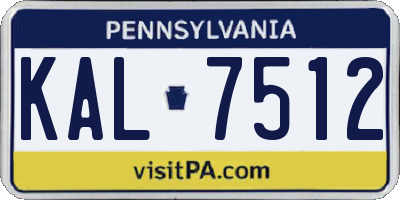 PA license plate KAL7512