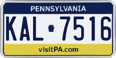 PA license plate KAL7516