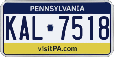 PA license plate KAL7518