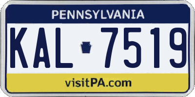PA license plate KAL7519