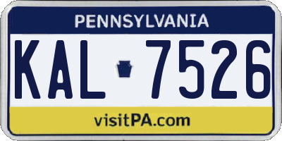 PA license plate KAL7526
