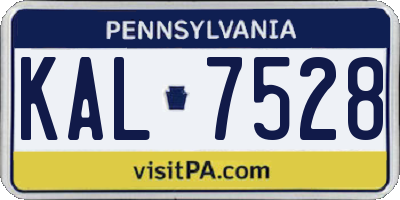 PA license plate KAL7528