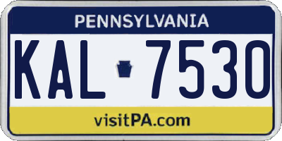 PA license plate KAL7530