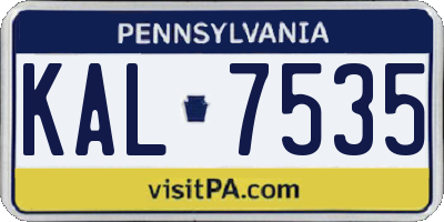 PA license plate KAL7535