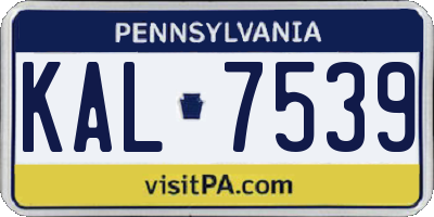 PA license plate KAL7539