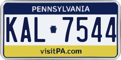 PA license plate KAL7544
