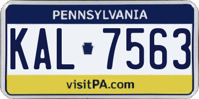 PA license plate KAL7563