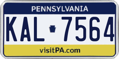 PA license plate KAL7564