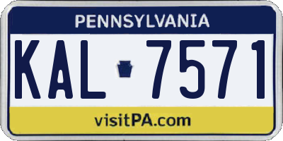 PA license plate KAL7571