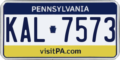 PA license plate KAL7573