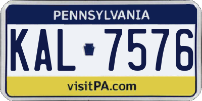 PA license plate KAL7576