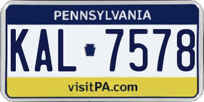 PA license plate KAL7578