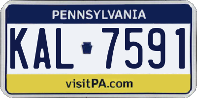 PA license plate KAL7591