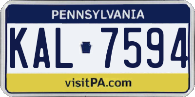 PA license plate KAL7594