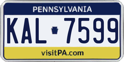 PA license plate KAL7599