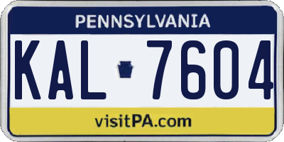 PA license plate KAL7604